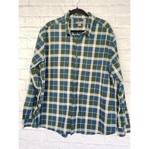 Eddie Bauer Men’s Blue/Green Flannel Button Shirt Size 2XL